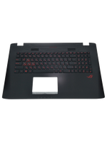 Clavier rétroéclairé BG bulgare pour ASUS ROG GL752VW 90NB0A41-R31BG0 avec repose-poignets noir et touches rouges