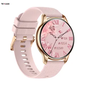 2024 New AMOLED Smartwatch Ladies Y11 1.32 inch 230mAH Battery IP67 Waterproof Voice Call Gold High Quality Smart Watch Women