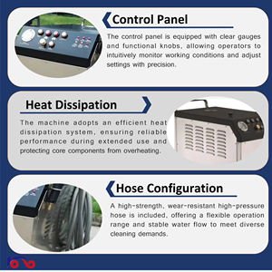 Idropulitrice a Vapore ad Alta Pressione - Pulizia a Secco con Doppio Tubo ad Acqua Calda <span class=keywords><strong>per</strong></span> Tappeti e Motori - Product Image 3