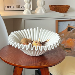 White Resin Serving Bowl Irregular Decorative Fruit Plate Modern Tableware for Home Wedding Party - Product Image 1