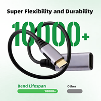 Câble adaptateur WISTAR 4K Type C vers DP, connecteur USB-C vers DP femelle, cordon court de 0,15 m