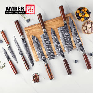 Couteau couperet chinois ambré de 7 pouces en acier Damas VG10 Grand couteau de cuisine Couteau à manche en bois - Product Image 6