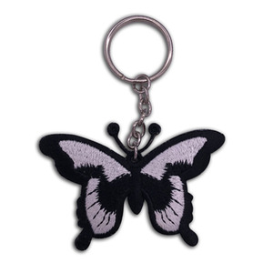 Không có moq hai mặt thư thêu móc khóa vải tag với tùy chỉnh thiết kế dệt thêu Keychain - Product Image 4