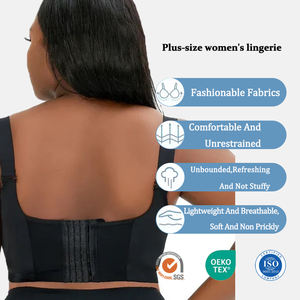 Sujetador Push-Up de Talla Grande con Logotipo OEM ODM, Cobertura Completa en la Espalda, Diseño Sólido, Copa Profunda para Disimular la Grasa de la Espalda, Sujetador Suave - Product Image 2