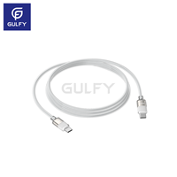 GULFY Câble de charge rapide PD 60W, cordon transparent USB-C à USB-C pour ordinateur portable et téléphone.