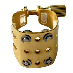 Ligature et capuchon métalliques de qualité supérieure pour saxophone, fixation durable pour embouchure métallique de saxophone alto et <span class=keywords><strong>t</strong></span>énor - Product Image 2