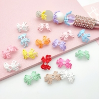 51354 Perles intercalaires en alliage ajouré en forme de fleur, couleurs macaron, avec nœuds, pour la création de bijoux, stylos perlés et accessoires de chaînes de téléphone