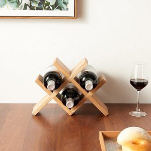 Casier à vin Comptoir Porte-bouteille en bois de chêne Supports de rangement sur pied rustiques Huches de table et vitrines (naturel) - Product Image 5