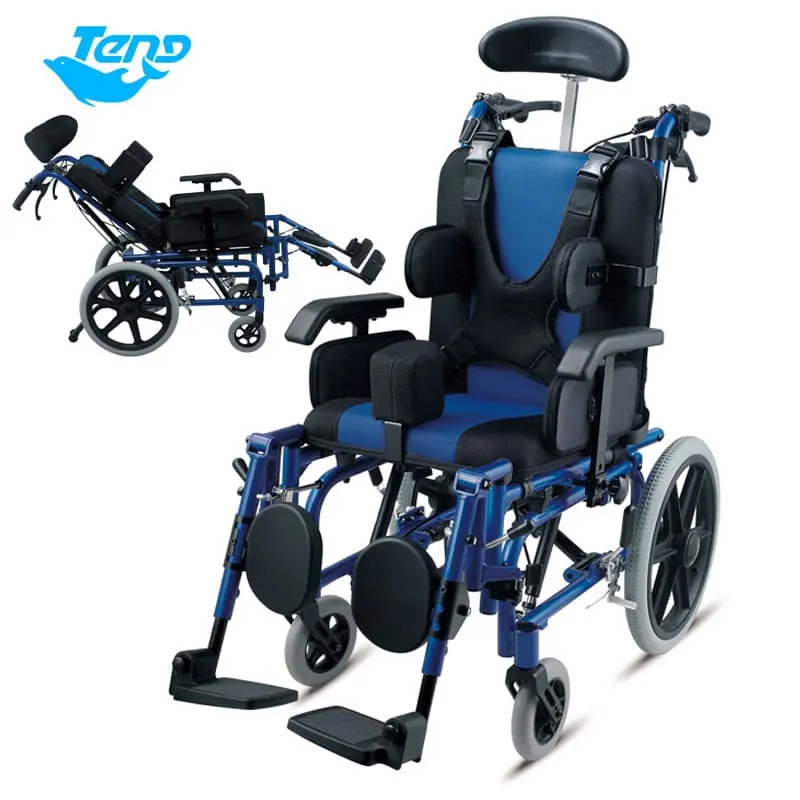 Silla de ruedas manual para personas mayores, asiento plegable y ajustable, plegable y reclinable