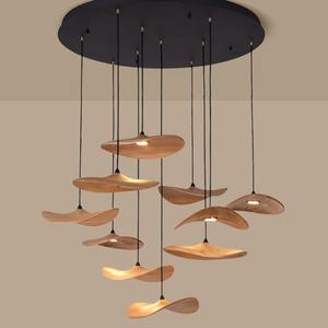 Lustre en cristal de style japonais Wabi-Sabi, inspiré du Zen, pour salon, LED, hauteur réglable, installation facile, taille moyenne - Product Image 1