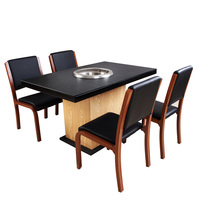 Dahua AOPA — théière en bois carré sans fumée, Table à manger pour Pot chaud, ensemble de Restaurant
