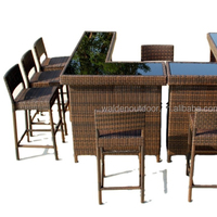 Meubles de bar à domicile / Table de bar d'extérieur / Tabouret de bar en osier de bord de mer