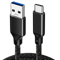 Gen2 kabel kepang USB 3,2 10Gbps 3A 60W QC 3.0 pengisian cepat USB C 3.2 PD untuk kamera komputer SSD Hard Disk Transfer Data PVC