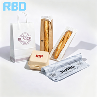 Ensemble d'emballages en papier pour boulangerie avec logo imprimé personnalisé, boîte cadeau, sac en papier, sac à baguette, sac à pain, conteneur alimentaire à emporter pour boulangerie