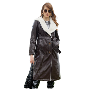 เสื้อโค้ทกันหนาวแบบยาวแฟชั่นใหม่จาก HANIA TRADERS  แบบกระดุมแถวเดียว  ผลิตจากวัสดุ PU กันน้ำ เป็นมิตรกับสิ่งแวดล้อม  บุด้วยโพลีเอสเตอร์ สไตล์ลำลอง ขายส่ง - Product Image 1