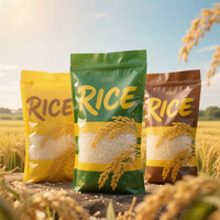 Sac transparent en nylon personnalisé Doypack riz 5 kg 10 kg 4 haricots sous vide scellés sur le côté emballage alimentaire sac gousset latéral sécurisé