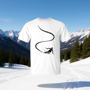 T-shirt de ski alpin pour hommes, design montagne, blanc, grande taille - Product Image 3