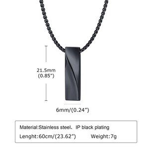 Kalung geometris panjang baja tahan karat pria, perhiasan trendi gaya Hip Hop liontin rantai dengan Sweater untuk hadiah - Product Image 6