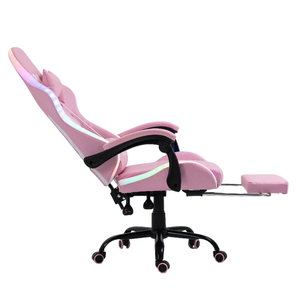 Chaises de jeu Ddp en cuir PU <span class=keywords><strong>rose</strong></span> bon marché, chaises inclinables de jeu, fauteuil de jeu de course RVB avec éclairage - Product Image 4