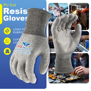 LQS CE Nivel 5 Guantes DE TRABAJO Recubrimiento PU Guantes de seguridad resistentes al corte Guantes anticorte para la construcción - Product Image 5