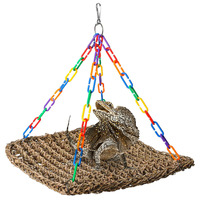 Hamac et balançoire pour reptiles en herbe marine naturelle - Lit suspendu multi-animaux pour le bain de soleil des lézards et l'escalade des perroquets