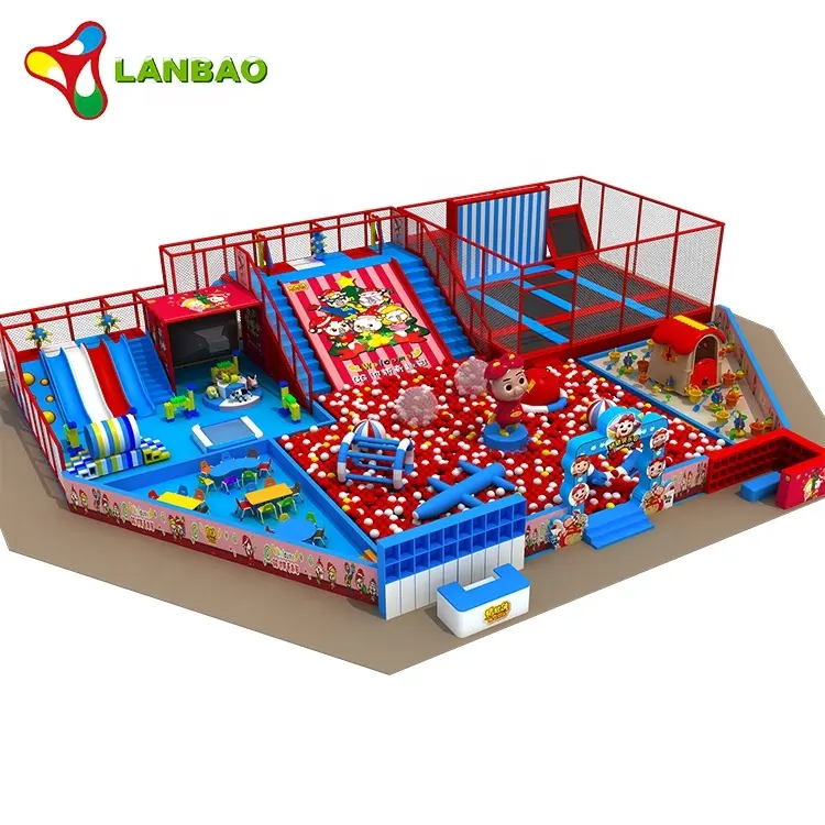 Bola Besar Kolam Renang Dalam Ruangan Area Bermain Taman Hiburan Indoor Playground dengan Slide