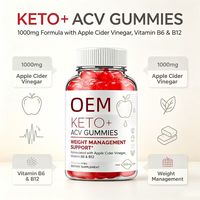 Gummies Keto ACV OEM 1000mg Vinaigre de cidre de pomme Vitamine B6 B12 Complément alimentaire pour la gestion du poids