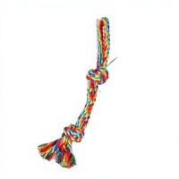 Jouet à mâcher durable en corde de coton arc-en-ciel pour chien avec nœuds, jouet de traction résistant à la mastication pour le nettoyage des dents des chiots et tailles assorties