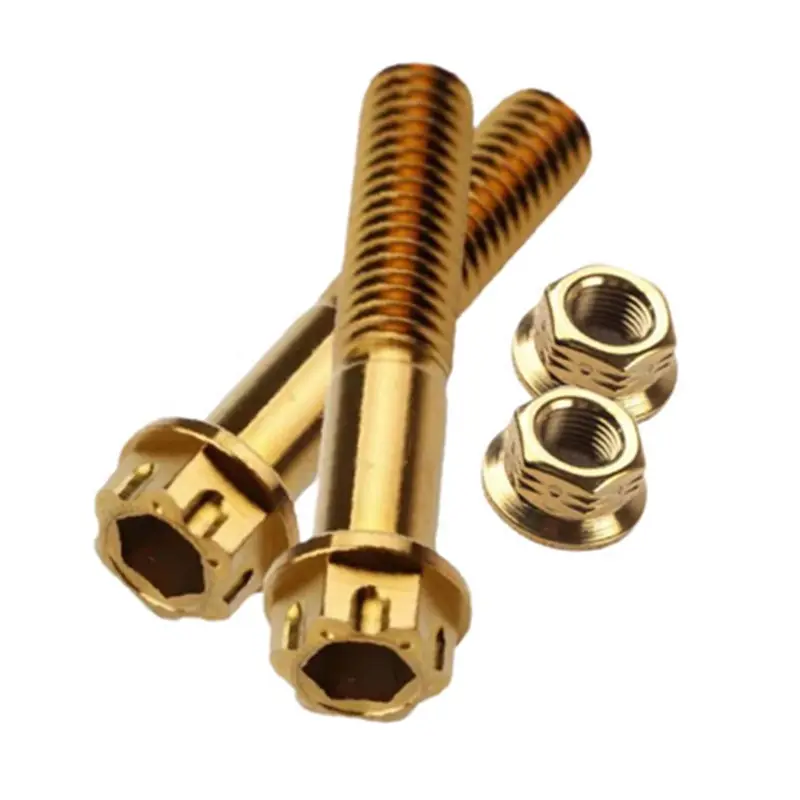 Anodized Surface Is Not Easy To Rust Colorful Titanium Alloy Bolts Screw Motorcycle M8 M6 Head Hexagon Bolt Screw