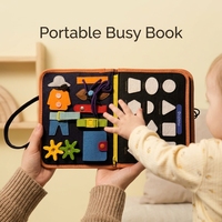 Livre d'activités sensorielles Montessori personnalisable et réutilisable en feutre pour bébés, livre silencieux, apprentissage précoce, livre d'autocollants magiques, jouets pour enfants