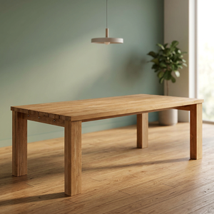 Modern Eco-Friendly Durable Waterproof Rectangle Dining <b>Table</b> with Solid Wood <b>Legs</b> Stable Design for Home Furniture - Product Image 3