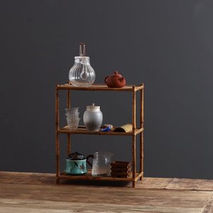Bamboo <b>Tea</b> Storage Shelf Rectangle <b>Standing</b> Type Durable <b>Tea</b> Ceremony Accessories Multi Compartment Organizer Anji Origin - Product Image 1