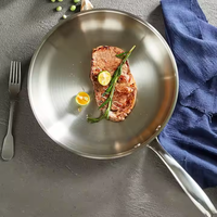Poêle à induction en acier inoxydable triply-Antiadhésive, passe au four, poignée rivetée, ustensiles de cuisine sans toxine