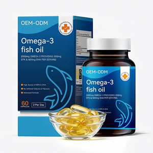 Gélules d'huile de poisson <span class=keywords><strong>Oméga</strong></span> <span class=keywords><strong>3</strong></span> - Haute teneur en <span class=keywords><strong>EPA</strong></span> 400mg et DHA 300mg - Certifié Halal - Vente en gros OEM - Complément pour la santé cardiaque et cérébrale - Huile de pêche en eau profonde - Certifié IFOS - Product Image 1