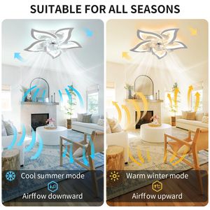 Lampu Kipas langit-langit LED pintar Modern, dengan aplikasi kendali jarak jauh dan 3 warna lampu kipas dapat diredupkan untuk ruang tamu kamar tidur - Product Image 4