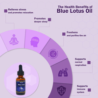 Huile essentielle de fleur de lotus bleu pure et naturelle pour l'aromathérapie, le diffuseur, la peau, les savons, les lotions et les bougies