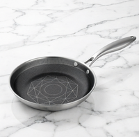 Poêle à frire antiadhésive en acier inoxydable triple couche, batterie de cuisine saine, non toxique, compatible lave-vaisselle, four et induction