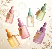 Flacon compte-gouttes en verre de 30 ml, couleur macaron, pour huile, crème de soin ou parfum, avec emballage de luxe vide, finition mate et étanchéité.