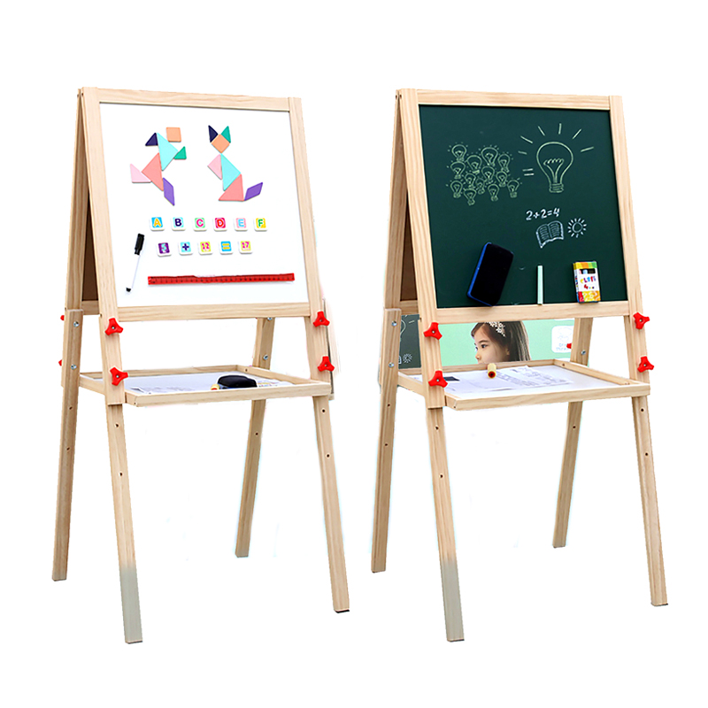 Новое поступление, детские развивающие игрушки 4 в 1, регулируемый стоячий мольберт, набор «все в одном», деревянный магнитный мольберт для детей