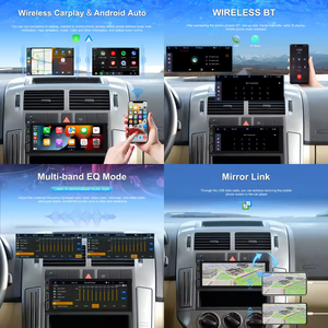 Autoradio compact 6,86 pouces Podofo, simple DIN, CarPlay sans fil/filaire, Android Auto, MP5, Bluetooth, microphone - Product Image 3