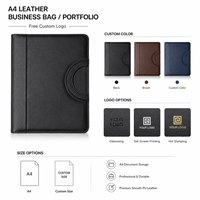 Portafolio de Negocios de Cuero PU Liso A4 con Logotipo Personalizado, Bolsa de Documentos Profesional con Asa, Organizador de Carpetas para Reuniones, Venta al Por Mayor