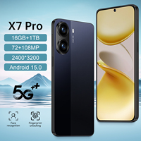 Smartphone X70 Pro 5G Écran 7,3 pouces Processeur Deca Core 16 Go + 1 To de stockage Android 15 Caméras arrière 48MP+108MP Double SIM