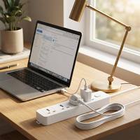 Multiprise électrique à 4 prises avec câble en cuivre de 1,8 mètre, norme britannique, protection enfant, extension électrique multi-prises SDK ABS, vente en gros d'usine