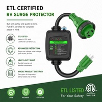 Protector Contra Sobretensiones GUANKAI de 30 Amperios y 125V/250V, Cable Adaptador con Bloqueo Tipo Dogbone para RV |   Cable de Protección Contra Sobrecargas NEMA 5-15P NEMA L5-30R de 18 Pulgadas