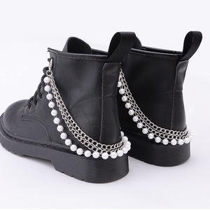 Adorno de Cadena de Perlas para Zapatos, Tres Capas Desmontables, para Zapatos de Lona, Estilo Hip Hop, para Mujer, Accesorio Metálico para Verano, Invierno, Primavera y Otoño - Product Image 2