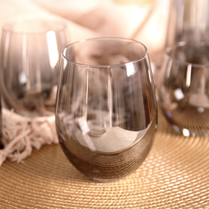 Macchina di alta qualità soffiato rotondo fumo grigio estetica all'ingrosso <span class=keywords><strong>caffè</strong></span> personalizzato succo di acqua tazza di vetro - Product Image 4