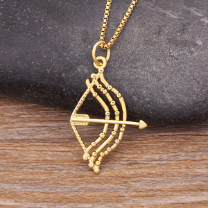 QIKU angelo cupido freccia arco ciondolo collana Color oro rame zircone cubico donna uomini gioielli di alta qualità <span class=keywords><strong>accessori</strong></span> personalizzati - Product Image 2