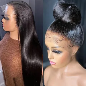 Pre Plucked 360 Lace Wigs vendor With Baby Hair Wholesale Brazilian Virgin Transparent Lace Front Wigs human hair vendor