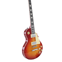 Guitare Électronique Style LP avec Corps en Acajou Doré et Flammé, MOQ 1, Personnalisable (OEM)
