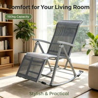 Fauteuil à bascule moderne de haute qualité, confortable et pliable, avec cadre en acier inoxydable durable et écologique, fauteuil à bascule portable